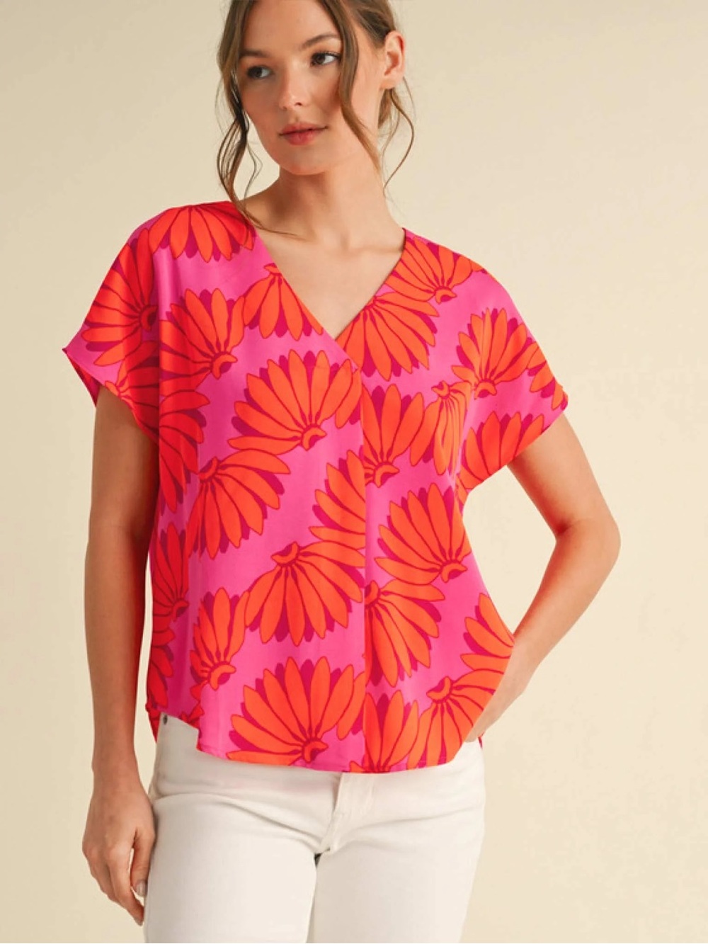 JODIFL Banana pop V neck Blouse